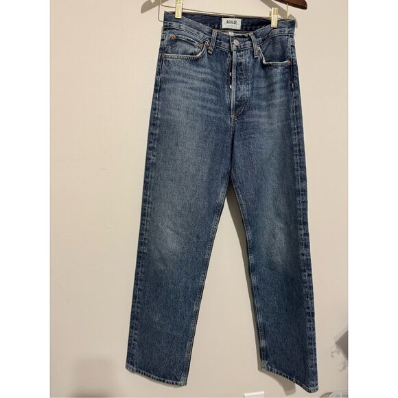 AGOLDE 90's High Rise Pinch Waist Straight Jeans Size 25 Button Fly Women’s - Picture 1 of 8